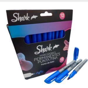 MARCADOR PERMANENTE PUNTA FINA SHARK AZUL