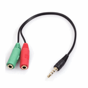 SPLITER DIVISOR DE AUDIO Y MICROFONO PARA AUDIFONOS DE PC
