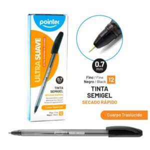 BOLIGRAFO POINTER SEMIGEL 0.7MM PUNTA FINA NEGRO