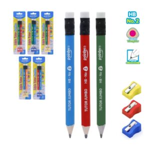 LAPIZ TUTOR JUMBO CON SACAPUNTAS POINTER 2PZAS