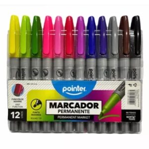 MARCADORES PERMANENTES POINTER PUNTA FINA 12 UNIDADES