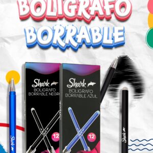 BOLIGRAFO BORRABLE SHARK NEGRO Y AZUL