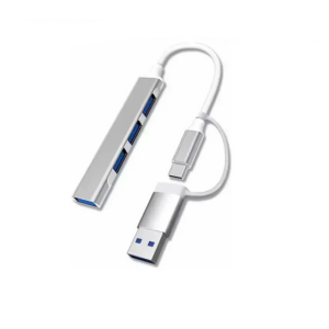 HUB OTG TIPO C 4 PUERTOS CON ADAPTADOR USB
